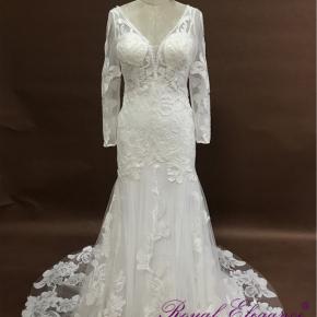 Long Sleeve Mermaid Bridal Dresses R2106-02