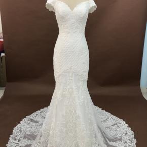 Off the Shoulder  Fit and Flare Full Beading Lace Bridal Wear