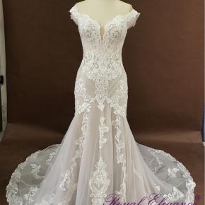  Beaded Off the Shoulder Straps Mermaid Trumpet Bridal Dresses WD0031