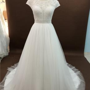 Cap Sleeve Keyhole Back A Line Wedding Dress